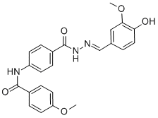 CAS 登录号:100278-35-1, 4-(4-甲氧基苯甲酰胺基)苯甲酸2-(4-羟基-3-甲氧基苄亚基)酰肼