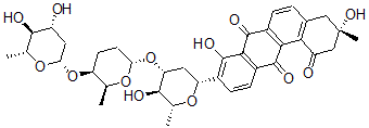 CAS 登录号：104542-46-3， (3R)-9-[(2R,4R,5R,6R)-4-[(2S,5S,6S)-5-[(2S,4R,5S,6R)-4,5-二羟基-6-甲基四氢吡喃-2-基]氧基-6-甲基四氢吡喃-2-基]氧基-5-羟基-6-甲基四氢吡喃-2-基]-3,8-二羟基-3-甲基-2,4-二氢苯并[b]菲-1,7,12-三酮