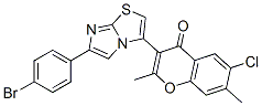 CAS 登录号：104819-42-3， 3-[6-(4-溴苯基)咪唑并[2,1-b][1,3]噻唑-3-基]-6-氯-2,7-二甲基苯并吡喃-4-酮