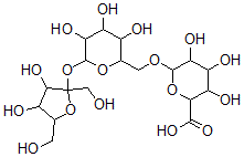 CAS 登录号：104880-42-4， 6-[[6-[3,4-二羟基-2,5-二(羟基甲基)四氢呋喃-2-基]氧基-3,4,5-三羟基四氢吡喃-2-基]甲氧基]-3,4,5-三羟基四氢吡喃-2-羧酸