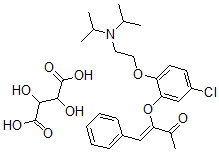 CAS 登录号:106064-12-4, (Z)-3-(5-氯-2-(2-(二异丙基氨基)乙氧基)苯氧基)-4-苯基-3-丁烯-2-酮酒石酸盐水合物