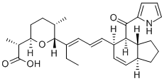 CAS 登录号：106803-22-9， (2R)-2-[(2R,5S,6R)-6-[(3E,5E)-6-[(3aR,4S,5R,7aS)-4-(1H-吡咯-2-羰基)-2,3,3a,4,5,7a-六氢-1H-茚-5-基]己-3,5-二烯-3-基]-5-甲基四氢吡喃-2-基]丙酸