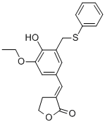CAS 登录号：107788-12-5， (3E)-3-[[3-乙氧基-4-羟基-5-(苯基硫基甲基)苯基]亚甲基]四氢呋喃-2-酮