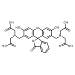 CAS 登录号：108750-13-6， 2,2',2'',2'''-[(3',6'-二羟基-3-氧代-3H-螺[2-苯并呋喃-1,9'-氧杂蒽]-2',7'-二基)二(甲烯次氮基)]四乙酸