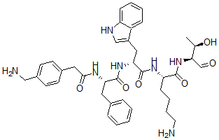 CAS#: 111011-00-8, (2S)-6-Amino-2-[[(2R)-2-[[(2S)-2-[[2-[4-(Aminomethyl)Phenyl]Acetyl]Amino]-3-Phenylpropanoyl]Amino]-3-(1H-Indol-3-Yl)Propanoyl]Amino]-N-[(2S,3R)-3-Hydroxy-1-Oxobutan-2-Yl]Hexanamide