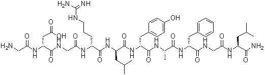 CAS 登录号：123338-11-4， 甘氨酰-D-alpha-天冬氨酰甘氨酰-D-精氨酰-D-亮氨酰-D-酪氨酰-L-丙氨酰-D-苯丙氨酰甘氨酰-L-亮氨酰胺