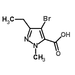 CAS 登录号：128537-48-4， 4-溴-3-乙基-1-甲基-1H-吡唑-5-羧酸