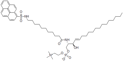 CAS 登录号：133733-41-2， [(E,2S,3R)-3-羟基-2-[11-(芘-1-基磺酰基氨基)十一烷酰基氨基]十八碳-4-烯基]2-三甲基铵乙基磷酸酯盐