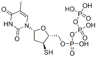 CAS 登录号：135490-62-9， (羟基-膦酰氧基磷酰)[(2R,3S,5R)-5-(5-甲基-2,4-二氧代嘧啶-1-基)-3-硫基四氢呋喃-2-基]甲基磷酸氢酯