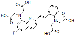 CAS 登录号：137550-81-3， 2-[[2-[(E)-2-[8-(二(羧甲基)氨基)-6-氟喹啉-2-基]乙烯基]苯基]-(羧甲基)氨基]乙酸