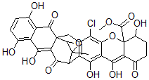 CAS 登录号：137622-91-4， (4R-(4alpha,4abeta,7abeta,15beta,18R*,20S*))-6-氯-2,3,4,7,8,13,15,17-八氢-1,4,9,12,14,16-六羟基-18-甲基-8,13,17-三氧代-4ah-7a,15-内-环氧乙烷并萘并(2',3':4,5)环庚并(1,2-b)氧杂蒽-4a-羧酸甲酯