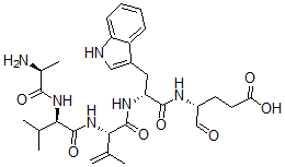 CAS 登录号：140374-63-6， (4R)-4-[[(2R)-2-[[(2S)-2-[[(2R)-2-[[(2S)-2-氨基丙烷酰基]氨基]-3-甲基丁酰基]氨基]-3-甲基丁-3-烯酰基]氨基]-3-(1H-吲哚-3-基)丙酰]氨基]-5-氧代戊酸