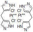 CAS 登录号:140657-78-9, 二(4,4'-二吡唑基甲烷-N,N')-二(二氯铂II)