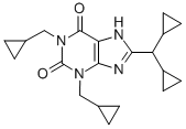 CAS 登录号:152534-50-4, 1,3-二(环丙基甲基)-8-(二环丙基甲基)-7H-嘌呤-2,6-二酮