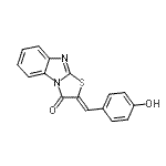 CAS 登录号：155099-32-4， (2Z)-2-(4-羟基苄亚基)[1,3]噻唑并[3,2-a]苯并咪唑-3(2H)-酮