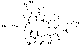 CAS 登录号:167095-71-8, L-组氨酰-L-脯氨酰-L-亮氨酰-L-谷氨酰胺酰-L-赖氨酰-L-苏氨酰-L-酪氨酸