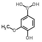 CAS 登录号：182344-21-4， (4-羟基-3-甲氧基苯基)硼酸