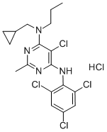 CAS 登录号:184241-44-9, 5-氯-N-(环丙基甲基)-2-甲基-N-丙基-N'-(2,4,6-三氯苯基)嘧啶-4,6-二胺