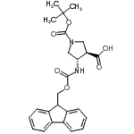 CAS 登录号：267230-44-4， (3R,4S)-4-{[(9H-芴-9-基甲氧基)羰基]氨基}-1-{[(2-甲基-2-丙基)氧基]羰基}-3-吡咯烷羧酸