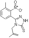CAS 登录号:328556-89-4, 5-(3-甲基-2-硝基苯基)-4-(2-甲基-2-丙烯-1-基)-2,4-二氢-3H-1,2,4-三唑-3-硫酮