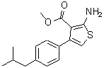 CAS 登录号：350990-40-8， 2-氨基-4-(4-异丁基苯基)-3-噻吩羧酸甲酯
