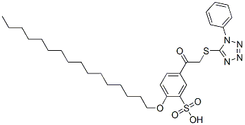 CAS 登录号：38407-79-3， 2-十六烷氧基-5-[2-(1-苯基四唑-5-基)巯基乙酰基]苯磺酸