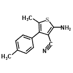 CAS 登录号：438613-84-4， 2-氨基-5-甲基-4-(4-甲基苯基)-3-噻吩甲腈