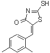 CAS 登录号：4818-22-8， (5E)-5-(2,4-二甲基苄亚基)-2-硫基-1,3-噻唑-4(5H)-酮