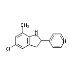 CAS 登录号：595549-21-6， 5-氯-7-甲基-2-(4-吡啶基)吲哚啉