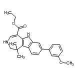 CAS 登录号：629662-81-3， 乙基8-(3-甲氧基苯基)-1,1-二甲基-1,2,3,6-四氢氮杂卓并[4,5-b]吲哚-5-羧酸酯