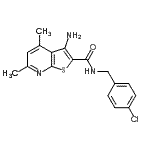 CAS 登录号：633283-39-3， 3-氨基-N-(4-氯苄基)-4,6-二甲基噻吩并[2,3-b]吡啶-2-甲酰胺