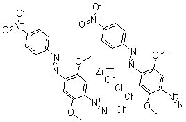 CAS 登录号:64071-86-9, 2,5-二甲氧基-4-((4-硝基苯基)偶氮)-偶氮苯(T-4)-四氯锌酸盐(2-)(2:1)