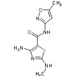 CAS 登录号:664999-78-4, 4-氨基-2-(甲基氨基)-N-(5-甲基-1,2-恶唑-3-基)-1,3-噻唑-5-甲酰胺