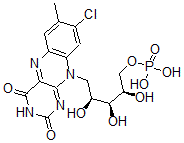 CAS 登录号：73358-82-4， [(2R,3S,4S)-5-(8-氯-7-甲基-2,4-二氧代苯并[g]蝶啶-10-基)-2,3,4-三羟基戊基]磷酸二氢酯