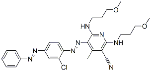CAS 登录号：85392-21-8， 5-[[2-氯-4-(苯基偶氮)苯基]偶氮]-2,6-二[(3-甲氧基丙基)氨基]-4-甲基烟腈
