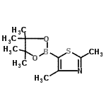 CAS 登录号:859833-13-9, 2,4-二甲基-5-(4,4,5,5-四甲基-1,3,2-二氧杂环戊硼烷-2-基)-1,3-噻唑