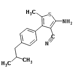 CAS 登录号：861408-82-4， 2-氨基-4-(4-异丁基苯基)-5-甲基-3-噻吩甲腈