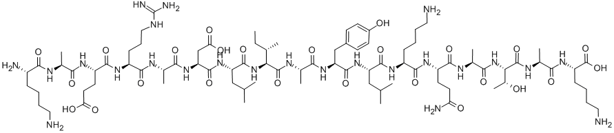 CAS 登录号:86579-06-8, H-赖氨酰-丙氨酰-谷氨酰-精氨酰-丙氨酰-天冬氨酰-亮氨酰-异亮氨酰-丙氨酰-酪氨酰-亮氨酰-赖氨酰-谷氨酰胺酰-丙氨酰-苏氨酰-丙氨酰-赖氨酸