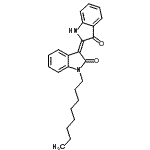 CAS 登录号:87496-48-8, (3E)-1-辛基-3-(3-氧代-1,3-二氢-2H-吲哚-2-亚基)-1,3-二氢-2H-吲哚-2-酮