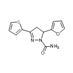 CAS 登录号:885269-94-3, 5-(2-呋喃基)-3-(2-噻吩基)-4,5-二氢-1H-吡唑-1-甲酰胺