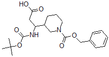 CAS 登录号：886362-36-3， beta-[[(1,1-二甲基乙氧基)羰基]氨基]-1-[(苯基甲氧基)羰基]-3-哌啶丙酸