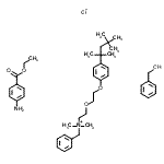 CAS 登录号:88645-24-3, N,N-二甲基-N-(2-(2-(4-(1,1,3,3-四甲基丁基)苯氧基)乙氧基)乙基)-苯甲铵氯化物与苯甲醇和乙基4-氨基苯甲酸酯的混合物