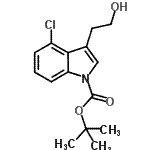CAS 登录号：898746-54-8， 2-甲基-2-丙基4-氯-3-(2-羟基乙基)-1H-吲哚-1-羧酸酯