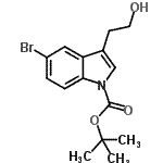 CAS 登录号：898746-62-8， 2-甲基-2-丙基5-溴-3-(2-羟基乙基)-1H-吲哚-1-羧酸酯