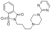 CAS 登录号:95847-70-4, 2-(4-(4-(2-嘧啶基)-1-哌嗪基)丁基)-1,2-苯并异噻唑-3(2H)-酮 1,1-二氧化物