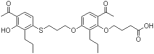 CAS 登录号：125961-82-2, 4-[6-乙酰基-3-[3-[(4-乙酰基-3-羟基-2-丙基苯基)硫]丙氧基]-2-丙基苯氧基]丁酸