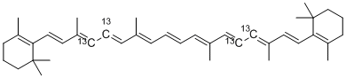 CAS 登录号：146563-29-3, beta-胡萝卜素 (10,10',11,11'-sup>13</sup>C<sub>4</sub>