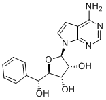 CAS 登录号：2040291-27-6, (2R,3R,4S,5R)-2-(4-氨基吡咯并[2,3-d]嘧啶-7-基)-5-[(R)-羟基(苯基)甲基]四氢呋喃-3,4-二醇