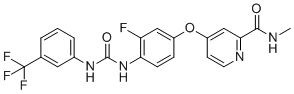CAS 登录号：2188236-16-8, 4-(3-氟-4-(3-(3-(三氟甲基)苯基)脲基)苯氧基)-N-甲基吡啶甲酰胺