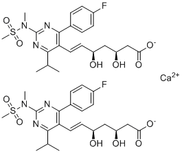 CAS 登录号：2414245-11-5, (E,3S,5R)-7-[4-(4-氟苯基)-2-[甲基(甲基磺酰基)氨基]-6-丙烷-2-基嘧啶-5-基]-3,5-二羟基庚-6-烯酸酯钙